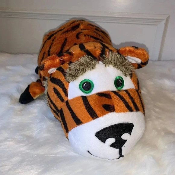 FLIP A ZOO Plush 2-in-1 Toy 17" Happy the Hedgehog & Rio the Tiger - Picture 11 of 12